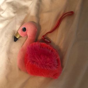 Ty fluffy flamingo bag. It’s a plushie & a bag